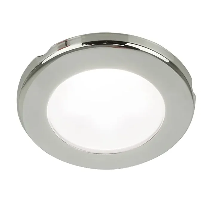 Hella Marine EuroLED 75 3″ Round Screw Mount Down Light – White LED – Stainless Steel Rim – 12V