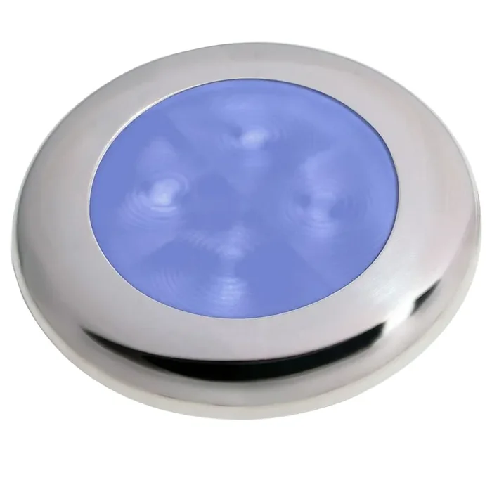 Hella Marine Polished Stainless Steel Rim LED Courtesy Lamp – Blue
