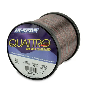 Hi Seas – Quattro Monofilament Line – 4 Color Camo – 1 Pound Spool