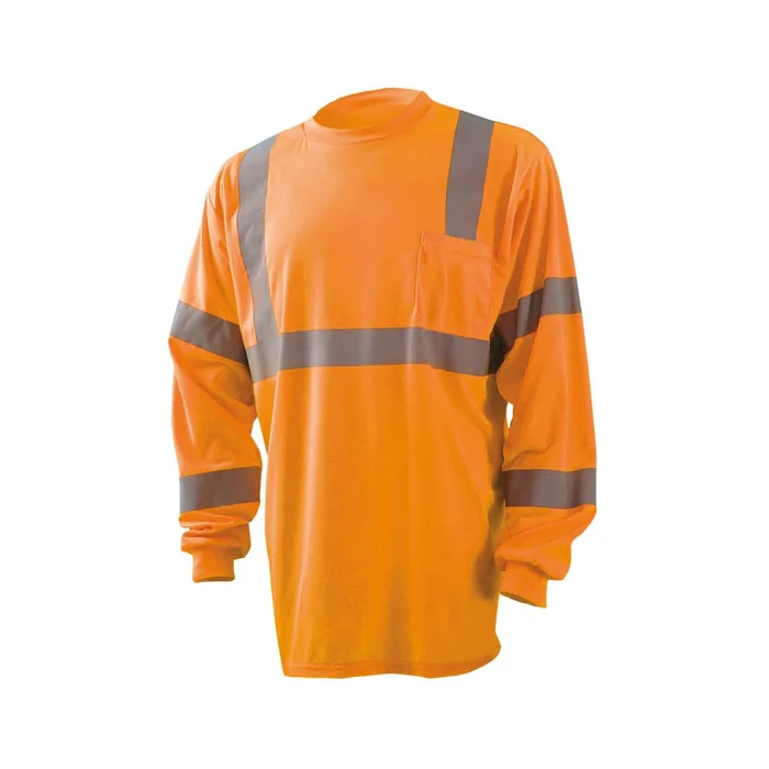Hi-Vis Orange Wicking Birdseye T-Shirt Long Sleeve XL LUX-LSETP3B-OXL