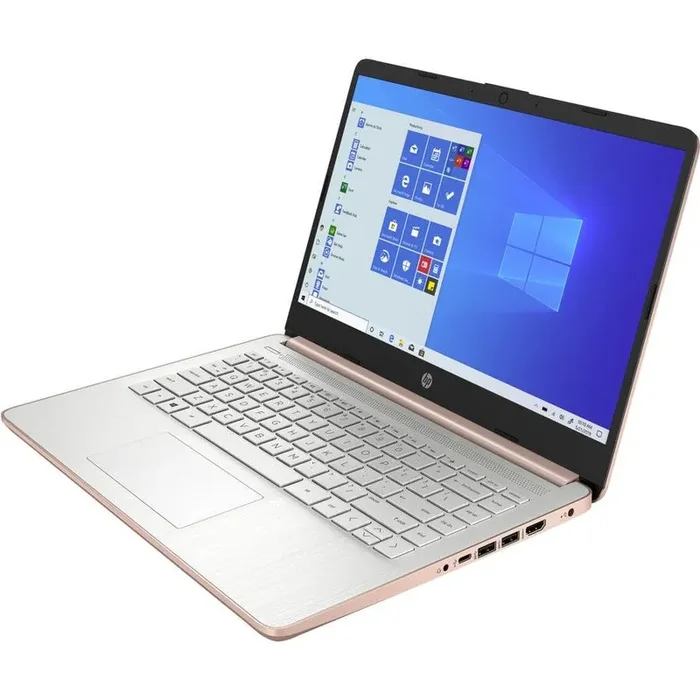 HP 14-dq0000 14-dq0030nr 14″ Notebook – HD – 1366 x 768 – Intel Celeron N4020 Dual-core (2 Core) 1.10 GHz – 4 GB Total RAM – 64 GB Flash Memory – Pale Rose Gold, Natural Silver