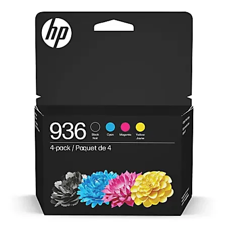HP 936 CMYK Original Ink Cartridges, Pack Of 4 Cartridges, 6C3Z5LN
