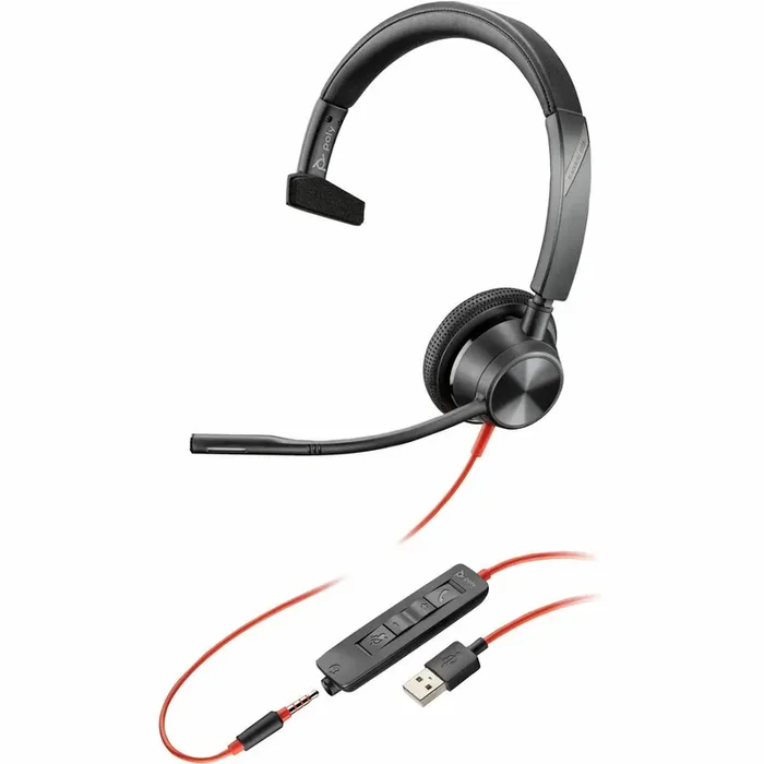 HP Blackwire BW3315 Headset – Mono – USB Type C, USB Type A, Mini-phone (3.5mm) – Wired –