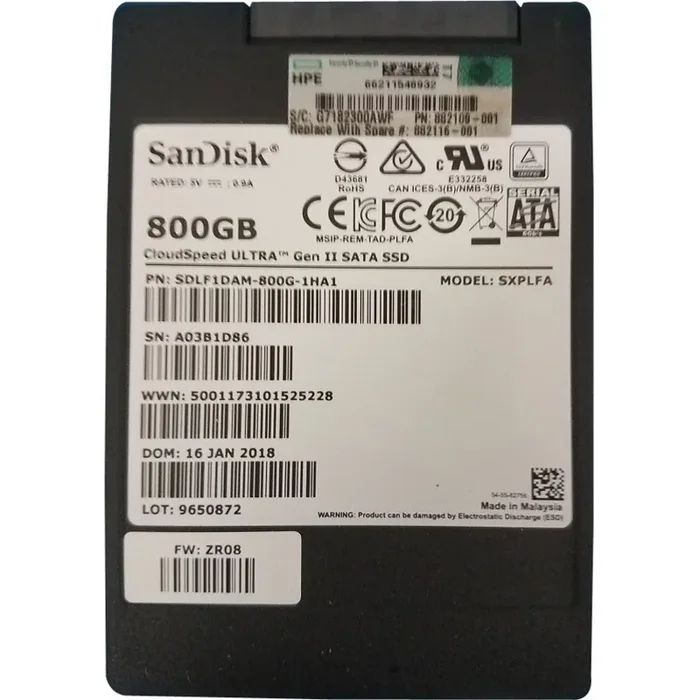 HPE 800 GB Solid State Drive – 2.5″ Internal – SAS (12Gb/s SAS) – Write Intensive