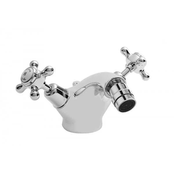 Hudson Reed Topaz Dome Collar Crosshead Handle Bidet Mixer Tap with Wa