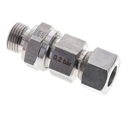 Hydraulic Check Valve Cutting Ring 15L (M22x1.5) & G1/2” Male Stainless Steel 0.2-250bar (3-3625)psi Tube-Thread ISO 8434-1