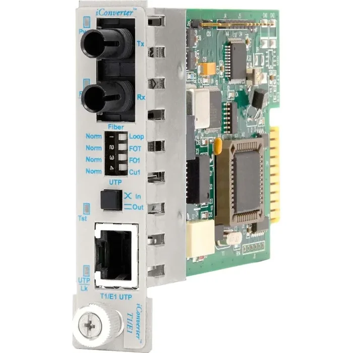 Iconverter T1/E1 Fiber Media Converter Rj48 St Single-Mode 30Km Module