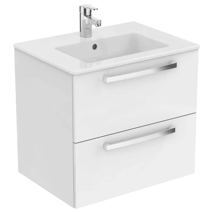 Ideal Standard Tempo 2-Drawer 600mm Wide Gloss White Vanity Unit ONLY