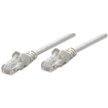 Intellinet Network Patch Cable, Cat5e, 1m, Grey, CCA, U/UTP, PVC, RJ45, Gold Plated Contacts, Snagless, Booted, Lifetime Warranty, Polybag