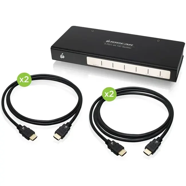 IOGEAR 4-Port Cinema 4K Splitter with HDMI Cables Kit GHSP8424BKIT