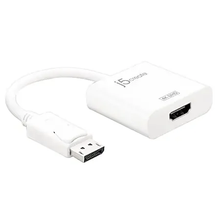 j5create DisplayPort-To-4K HDMI Adapter, 0.53‘, White, JDA158