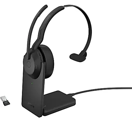 Jabra Evolve2 55 Headset – Mono – Wireless – Bluetooth – 98.4 ft – 20 Hz to 20 kHz – On-ear – Monaural – 2559988998901