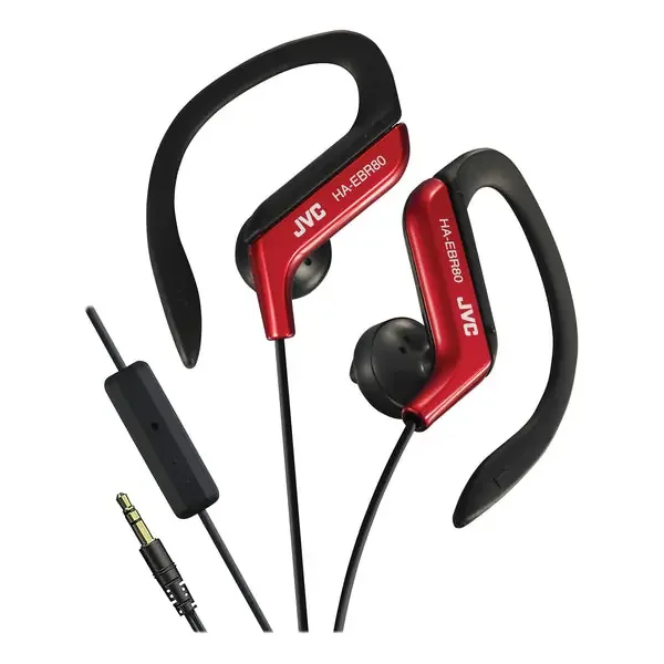 JVC HAEBR80R Sport In-Ear Ear Clip Sport Headphones with Microphone and Remote,