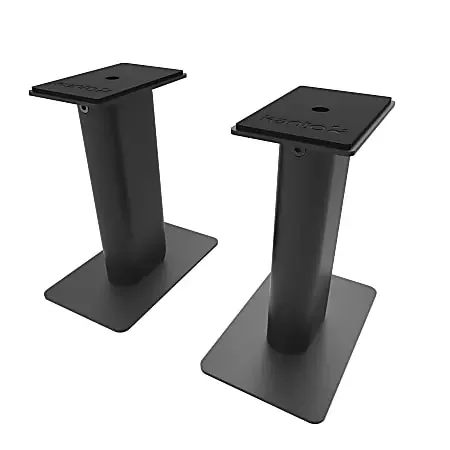 Kanto SP9 9 Inch Tall Universal Desktop Speaker Stand – Black (Pair) – 60 lb Load Capacity – 8.30″x4.30″x 7.10″ Depth – Desktop – Steel, Foam – Black