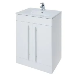 Kartell Purity White 600mm Floor Standing Basin Unit with Doors