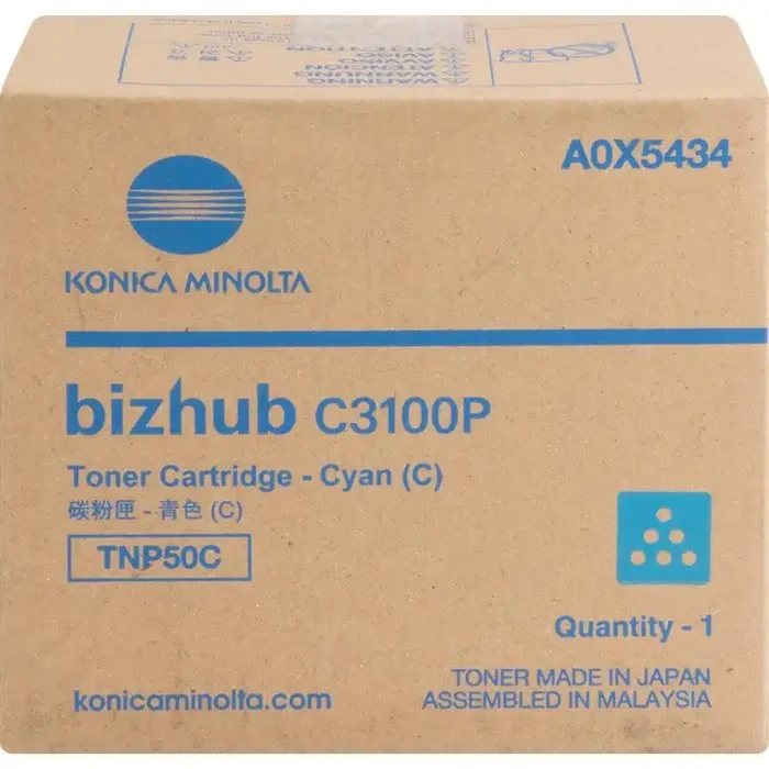 Konica Minolta TNP50C Original Laser Toner Cartridge – Cyan – 1 Each