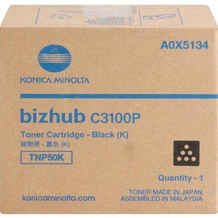 Konica Minolta TNP50K Original Laser Toner Cartridge – Black – 1 Each