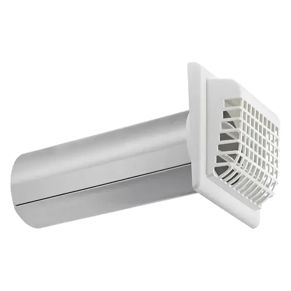 Lambro 267WG 4-In. White Plastic Louvered Vent with Tail Piece and Bird/Rodent
