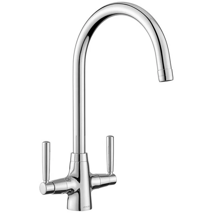 Leisure AquaSense Monobloc Twin Lever Kitchen Sink Tap