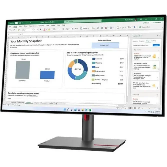 Lenovo ThinkVision P27h-30 27″ WQHD WLED LCD Monitor – 16 9