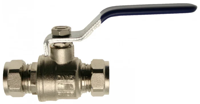 Lever Ball Valve Blue Handle 15mm WRAS