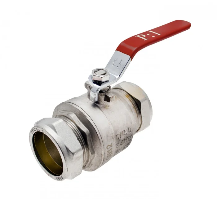 Lever Ball Valve Red Handle 35mm WRAS