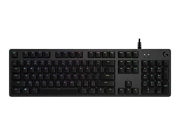 Logitech G512 RGB Mechanical Gaming Keyboard, GX Blue, USB Passthrough – USB 2.0 Interface – English – Windows – Carbon – 920-008936