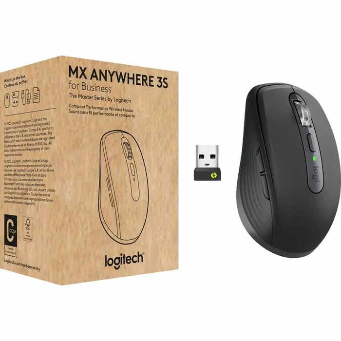 Logitech MX Anywhere 3S for Business – Wireless Mouse – Darkfield – Wireless – Bluetooth