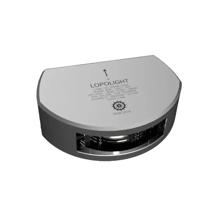 Lopolight Series 301-006 – Stern Light – 2NM – Vertical Mount – White – Silver Housing
