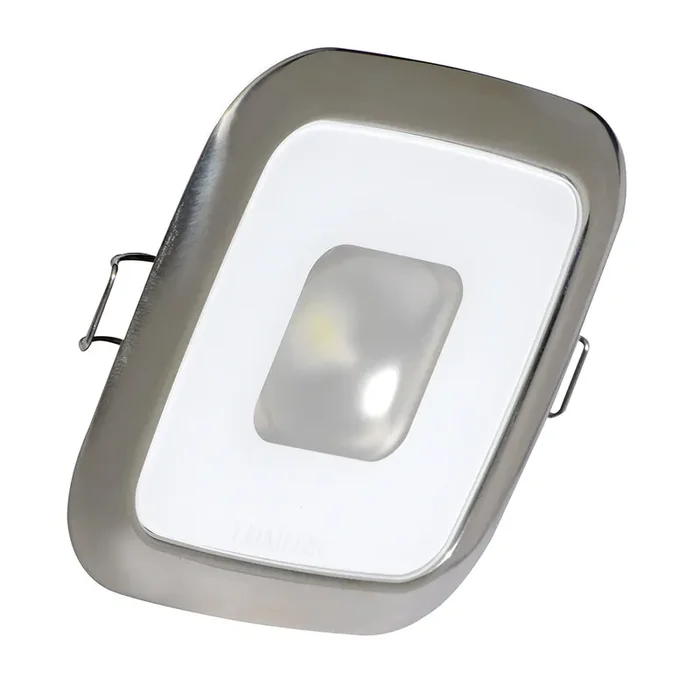 Lumitec Square Mirage Down Light – White Dimming, Red/Blue Non-Dimming – Polished Bezel