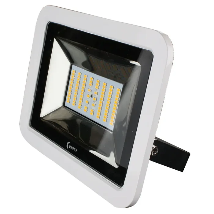Lunasea 35W Slimline LED Floodlight, 12/24V, Cool White, 4800 Lumens, 3‘ Cord – White Housing