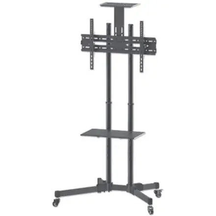 Manhattan TV & Monitor Mount, Trolley Stand, 1 screen, Screen Sizes 37-65″ , Black, VESA 200×200 to 600x400mm, Max 40kg, LFD, Lifetime Warranty