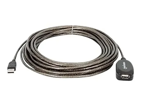 Manhattan USB-A to USB-A Extension Cable, 10m, Male to Female, Active, 480 Mbps (USB 2.0), Daisy-Chainable, Built In Repeater, H – 151573