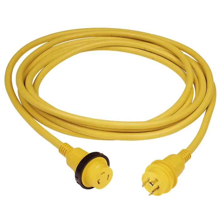 Marinco 30 Amp PowerCord PLUS Cordset w/Power-On LED – Yellow 50ft