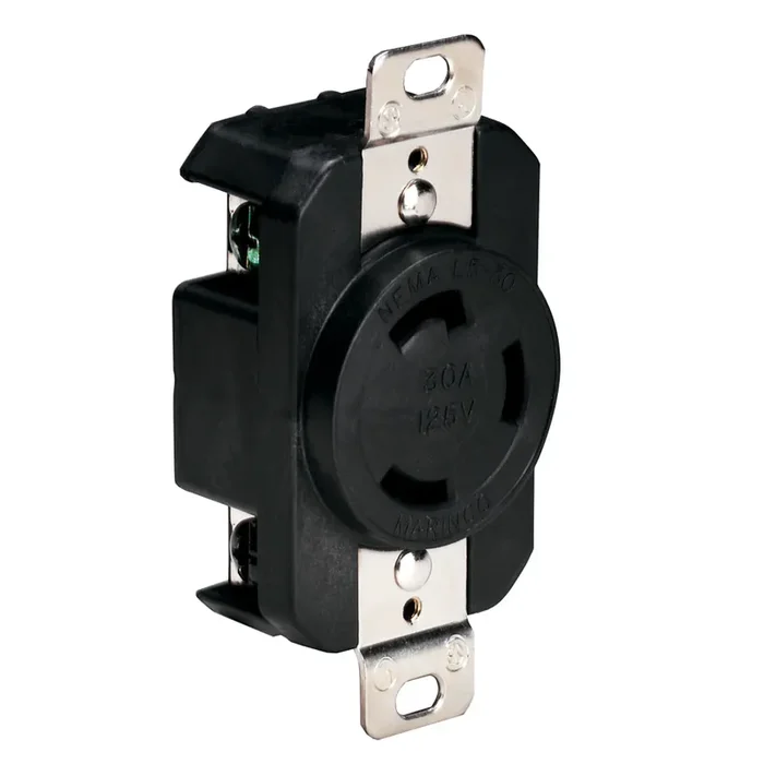 Marinco 305CRRB 125V 30Amp Locking Receptacle – Black