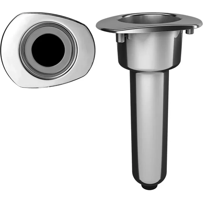 Mate Series Elite Screwless Stainless Steel 0° Rod & Cup Holder – Drain – Oval Top