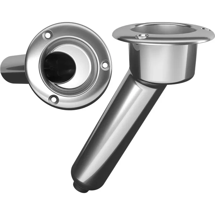 Mate Series Stainless Steel 30° Rod & Cup Holder – Drain – Round Top
