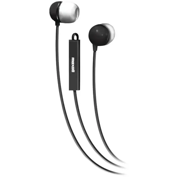 Maxell 190300 – IEMICBLK In-Ear Earbuds with Microphone and Remote, Black,