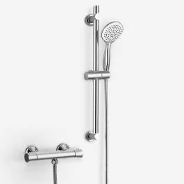 Medena Thermostatic Bar Shower Valve with Sliding Rail Kit