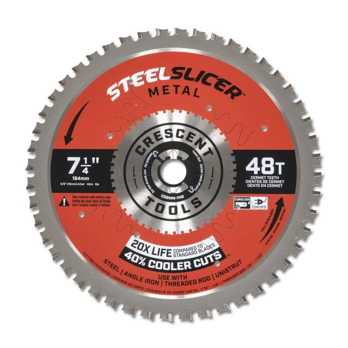 Medium Metal 7-1/4-in 48-Tooth Cermet Circular Saw Blade CSBMM-748