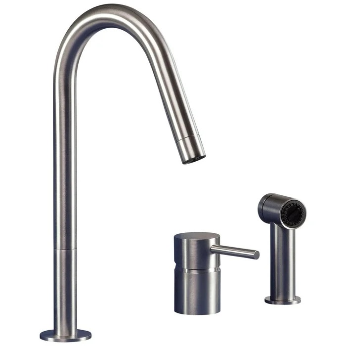 MGS F2 SP Matt Stainless Steel Pullout Rinser Kitchen Sink Mixer Tap 0132M