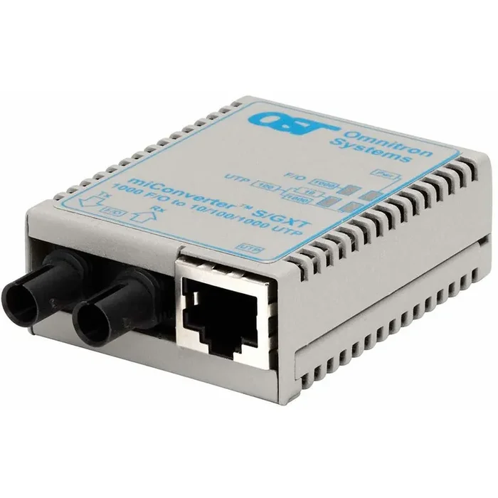 miConverter/S 10/100/1000 Gigabit Ethernet Fiber Media Converter RJ45 ST Single-Mode 12km 1621-1-1