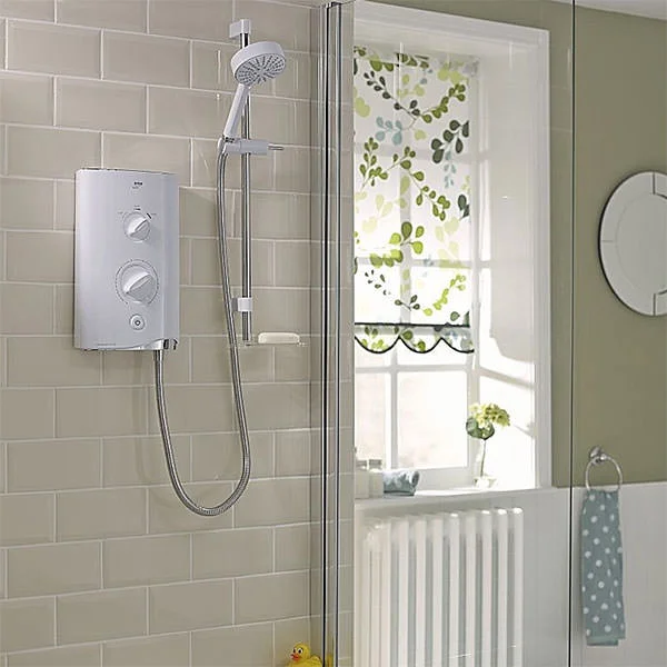 Mira Sport Thermostatic Electric Shower 9KW White And Chrome.