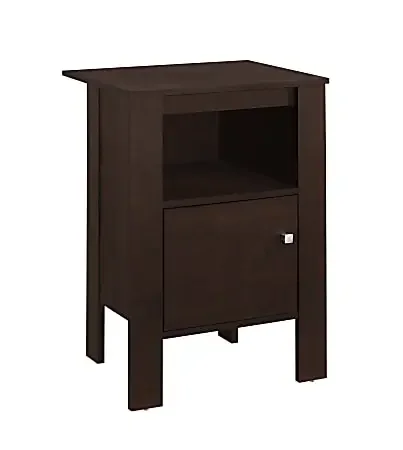 Monarch Specialties Emiliano Accent Table, 24-1/4″H x 17-1/4″W x 14″D, Cappuccino
