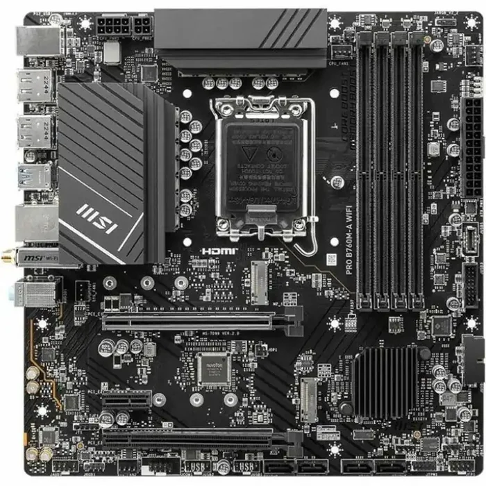 MSI PRO B760M-A WIFI Gaming Desktop Motherboard – Intel B760 Chipset – Socket LGA-1700 – M