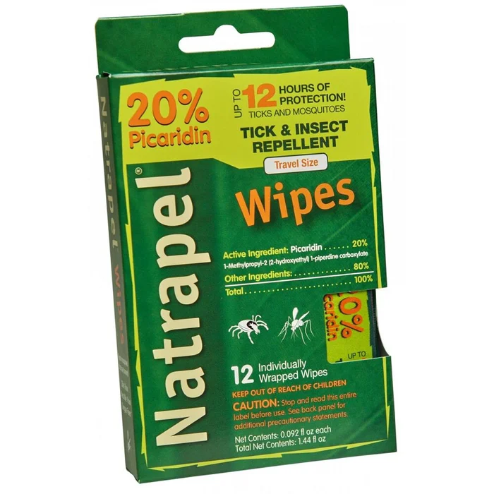 Natrapel Picaridin Insect Repellent Wipes – 12 Individually Wrapped Wipes 0006-6095