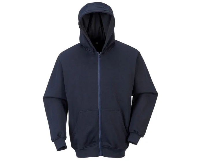 Navy Fire Resistant Zipper Front Hooded Sweatshirt – 4XL UFR81NAR4XL