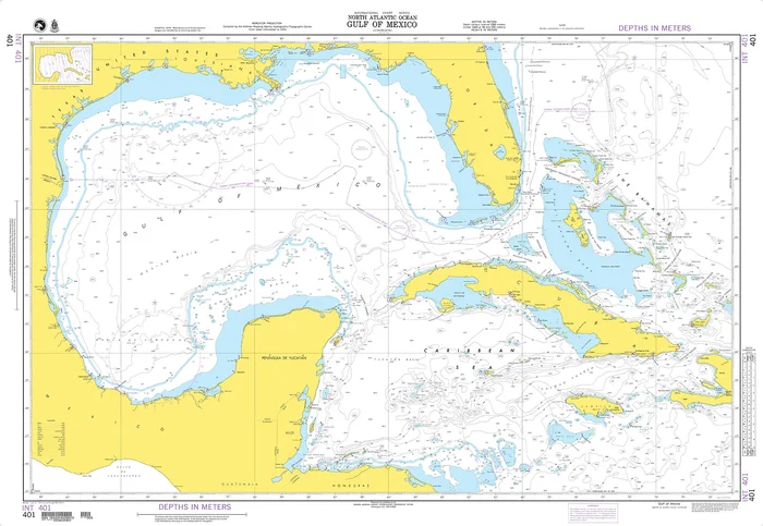 NGA Nautical Chart – 401 Gulf of Mexico