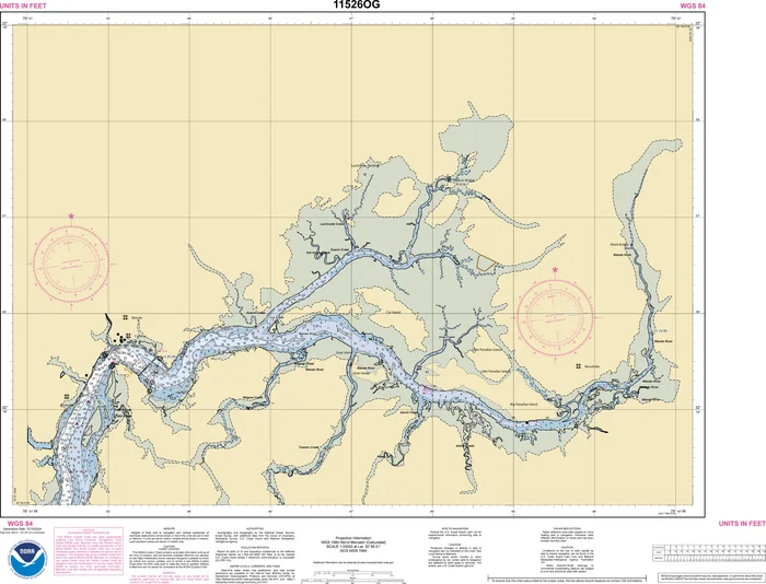 NOAA Nautical Chart – 11526OG Wando River Upper Part