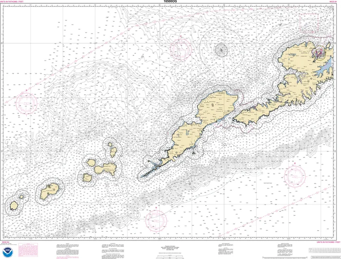 NOAA Nautical Chart – 16500OG Unalaska l. to Amukta l.